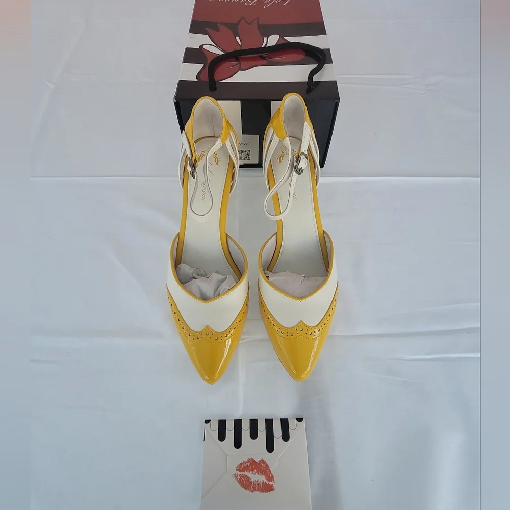 Lola Ramona Kitten Heels Pumps Retro Shoes - Picture 3 of 15